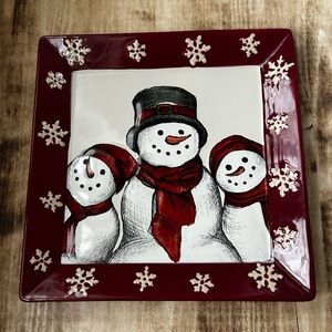 St Nicholas Square Yuletide Snowman Trio Plate